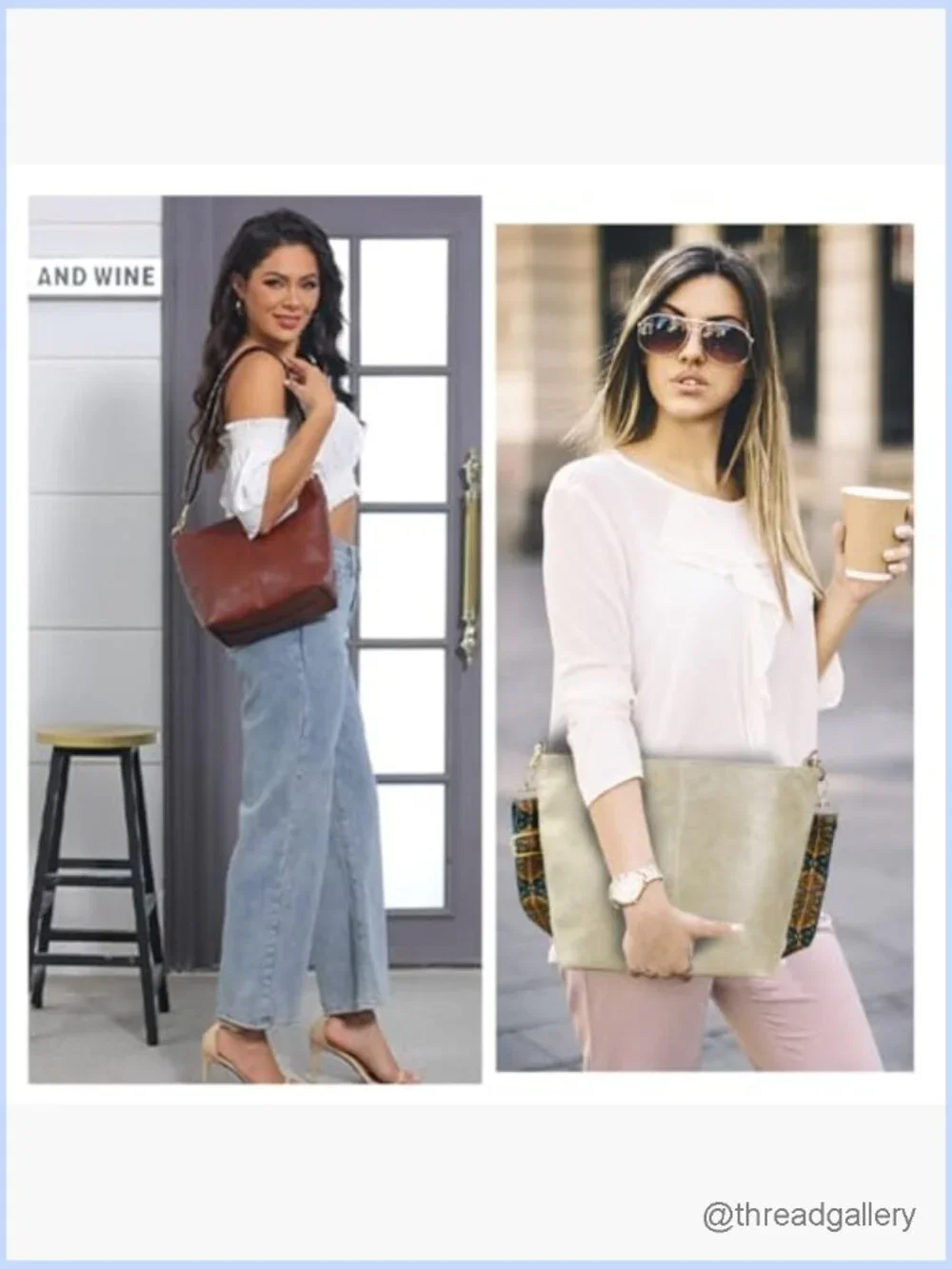 Vegan Leather Crossbody Hobo Bag with Guitar Strap Shoulder Purse Zipper